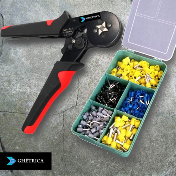 Alicate Crimpador Terminais Ilhos Tubolar 0,25 A 10mm + Kit 1