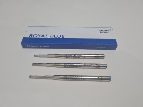 3 Refil Da Caneta Mont Blanc Azul Ballpen Ballpoint Ponta M 0