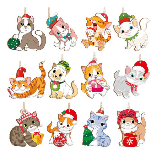 36 Adornos De Navidad Para Gatos, Adornos Decorativos De Mad 0