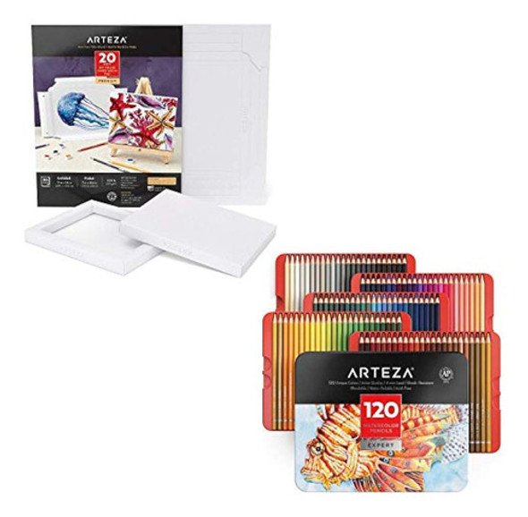 Arteza Paquete De Lápices De Acuarela Y Lienzo Plegable De T 0