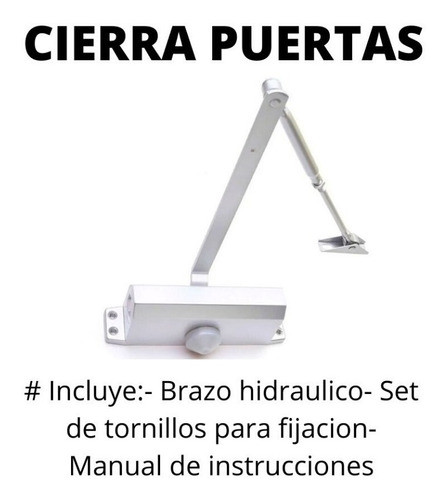 Cierra Puerta Sola Brazo Hidráulico Alto Transito 45 A75 Kg - Cierrapuerta Sola - Regulable 1