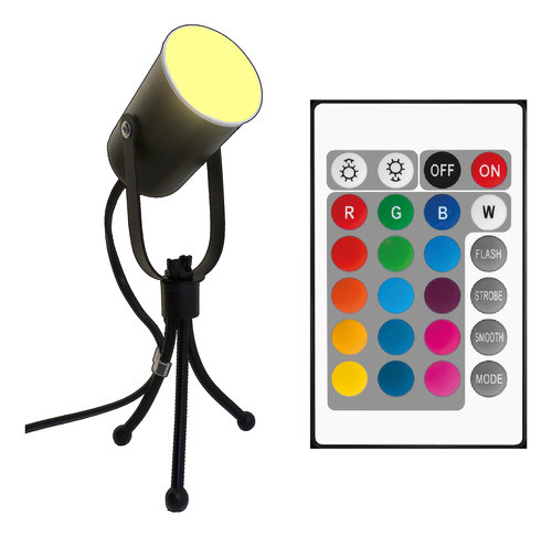 Luz Mini Tripode Bañador Led Rgb Hollywood 3w Efectos Flash 0
