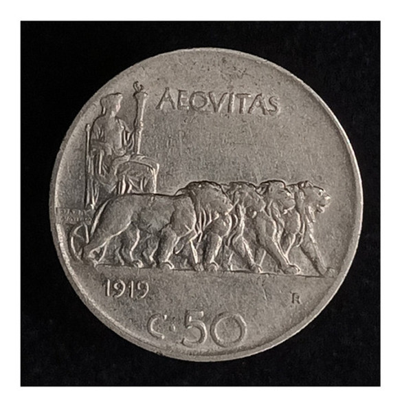 Italia 50 Centesimi 1919 Excelente Km 61.1 Canto Liso 0