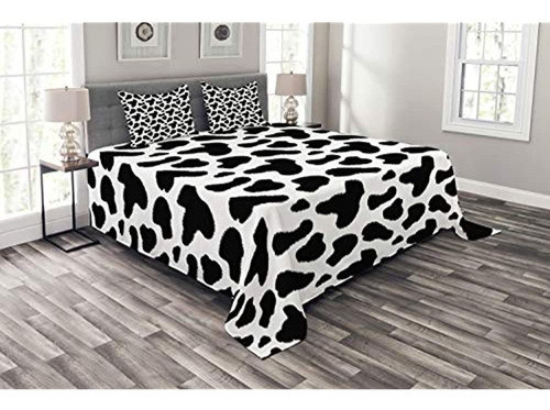 Ambesonne Cubrecama Con Estampado De Vaca, Animal Hide Patte 0