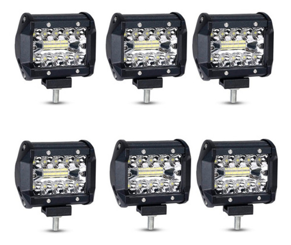 Kit 6 Faros Barra 20 Leds Auxiliar Led Cosechadora 0