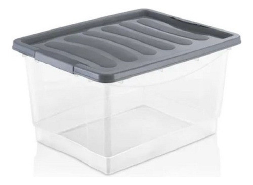 Organizador Plastico X5 Transparente Con Tapa 12 Litros Deco 1