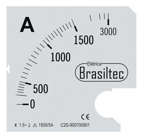 Kit C/ 4 Escala 1500/5 Para Amperimetro Brasiltec 96mm 0
