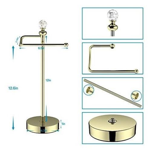 Toallero De Mano Para Baño Tocador 15.7cm- Dorado 1