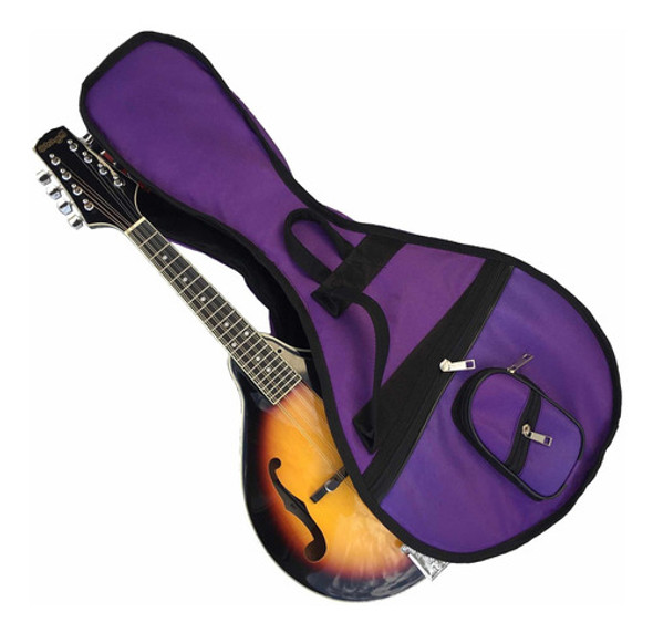 Funda Mandolina Lila Acolchada Bandolera Tres Bolsillos 0