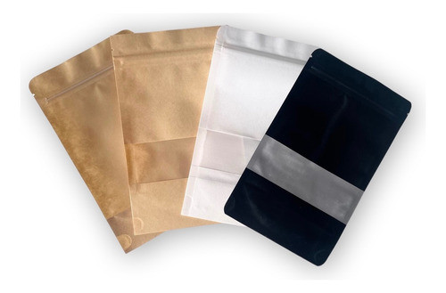 Bolsa Doypack Negras Con Cierre Y Visor (medida 12x20) 0