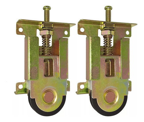 Rueda Dorada Acero X2 Placard Corredizo Puerta Mundo Cima 0