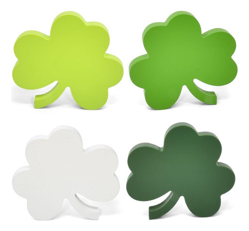 4 Día De San Patricio Decoraciones De Mesa De Madera Bloque 0