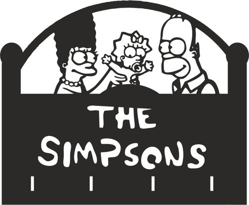 Portallaves/ Llavero /barbijo Simpsons Madera Negro 0