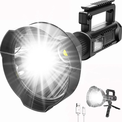 Linterna Led Recargable Usb 90000 Lumenes Altos Con Tripode. 0