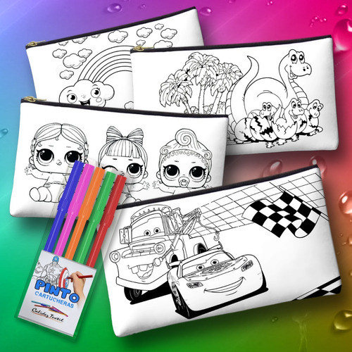 30 Cartuchera Souvenir Para Pintar Personalizadas (3 Fibras) 1