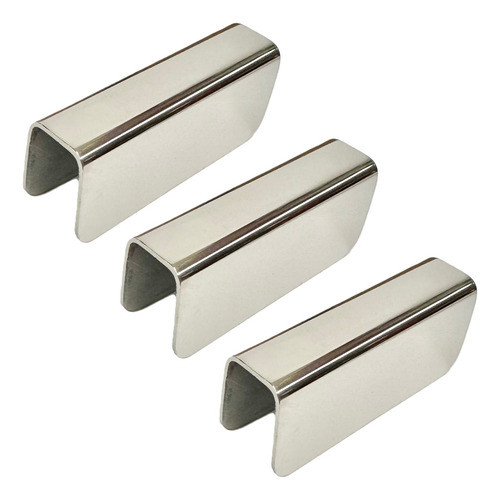 Kit 10 Perfil U Conectivo União Inox Para Vidro De 8 E 10mm 0