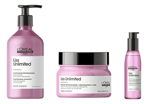Pack Loreal Antifrizz Liss Unlimited Shampoo+máscara+aceite 0