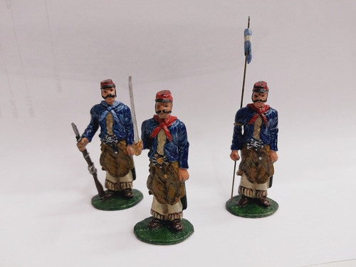 Soldados De Plomo Fortineros 54 Mm O 1/32 Originales X 3 1