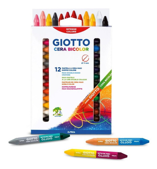 Crayones Giotto Cera Maxi Bicolor X 12=24 Colores X 10 Cajas 0