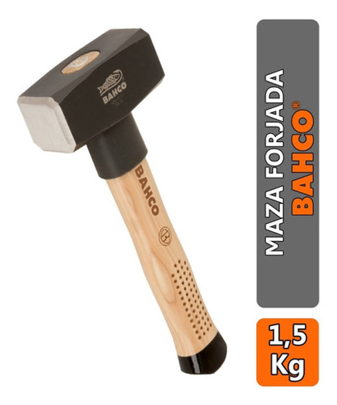 Maza Bahco Minera 1,5 Kg De Impacto Cabo Nogal Profesional 1