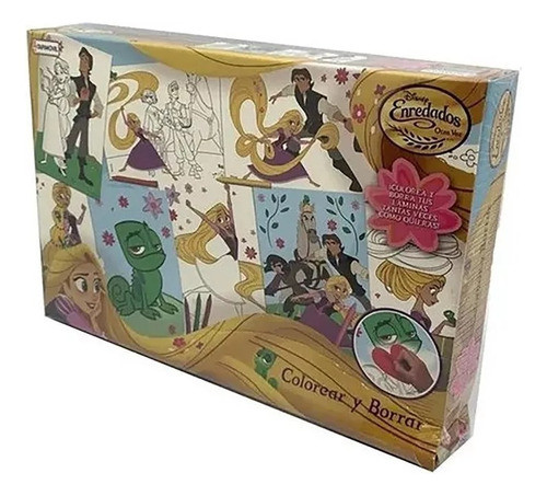 Juego Colorear Y Borrar Disney Enredados Rapunzel C/6 Crayon 0