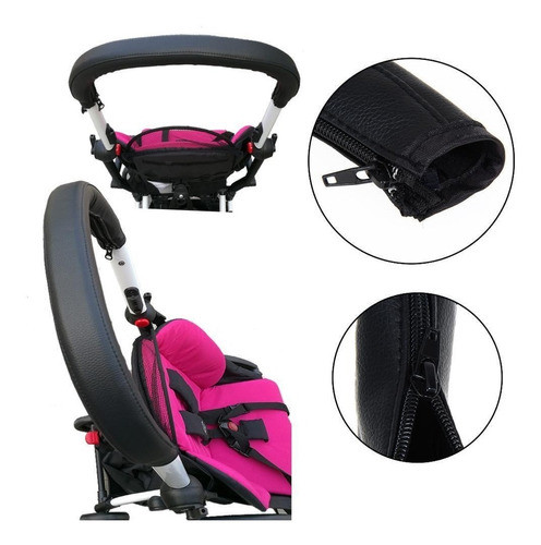 Bebé Cochecito Apoyabrazos Pu Funda Protector Manija Silla D 0
