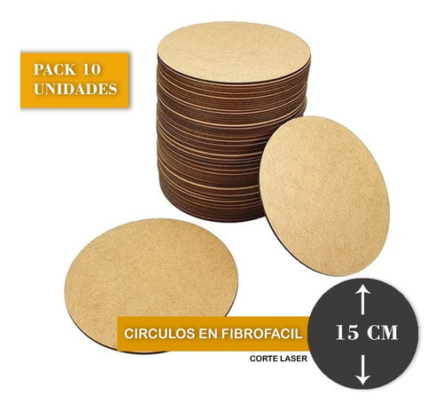 Figura Base Circulo 15cm Diam Fibrofacil -mdf Pack X10 Unid 0