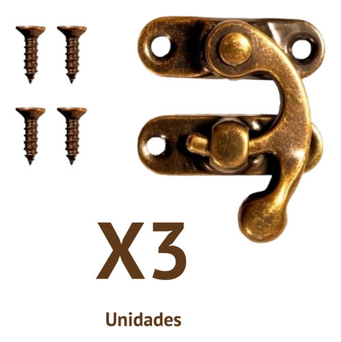 X3 Herrajes Cierre De Metal 27x32mm Para Cajas De Madera 752 1
