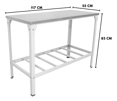 Bancada Mesa Inox Industrial Comercial Linha Leve 117x55 1