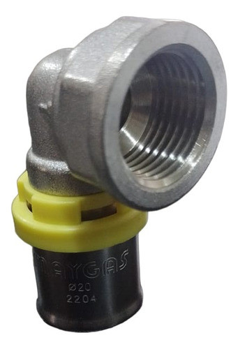 Cotovelo Para Gás Tubo Pex Prensar 20mm X 1/2 Fêmea 0