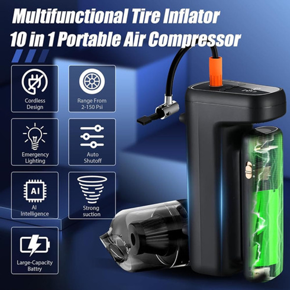 Compresor De Aire Portátil Con Inflador De Neumáticos, Bomba 1