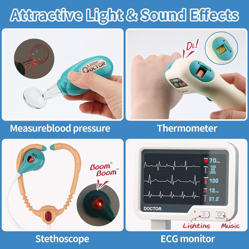Kit De Médico Para Niños Con Luces Y Sonidos, Para 3- 1