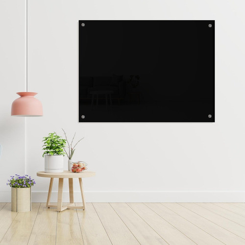 Lousa De Vidro Magnética Preta Med. 1,00x0,80 Mt 1