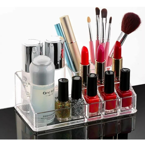 Organizador 9 Divisiones Multiuso Acrilico Labial Cosméticos 1