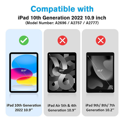 Vidrio Protector De Pantalla iPad 10ª A2696 A2757 A2777 1