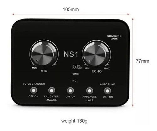 Micro Placa De Sonido Hugel Interfaz De Audio Usb 1