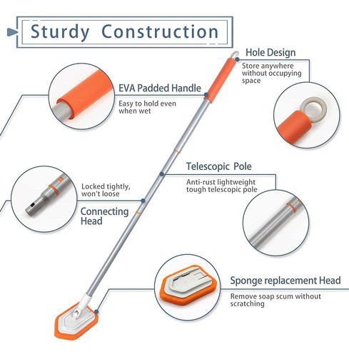 Jehonn Fregadora De Bañeras Y Azulejos Con Mango Largo, Cepi 1