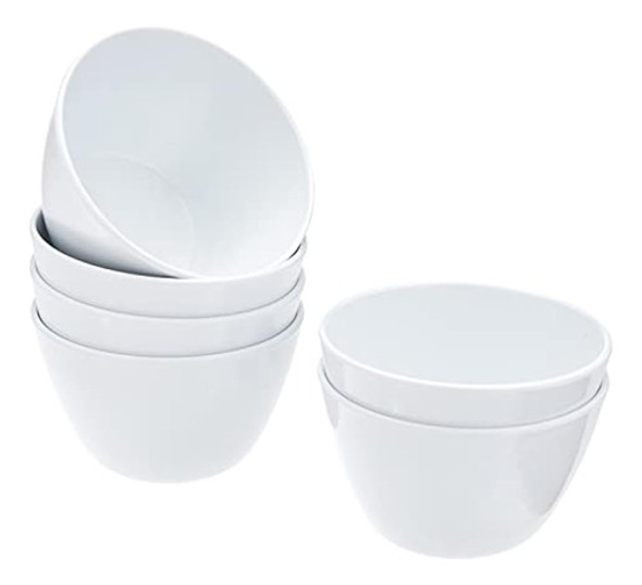 Amazoncomercial 8 Oz. Cuenco De Melamina Blanca - Juego De 6 0