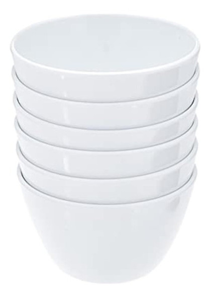 Amazoncomercial 8 Oz. Cuenco De Melamina Blanca - Juego De 6 1