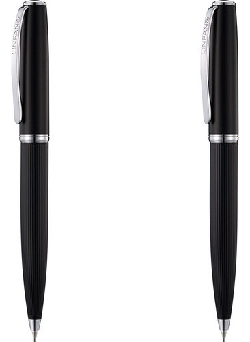 Portaminas Linfanc 0,5 Mm, Negro Mate Con Borde Cromado, 2 0