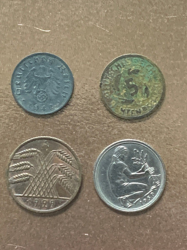 Robmar- Lote De 4 Monedas Alemania De 1..2..5..y 10 Pfennig 1