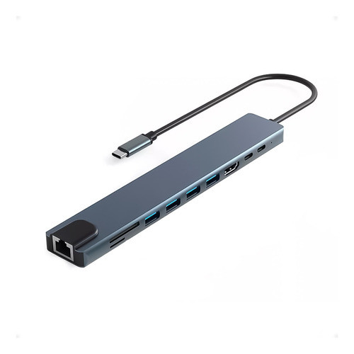 Adaptador Hub Usb-c 10 En 1 Hdmi 4k Ethernet Usb Sd Mac Pc 0