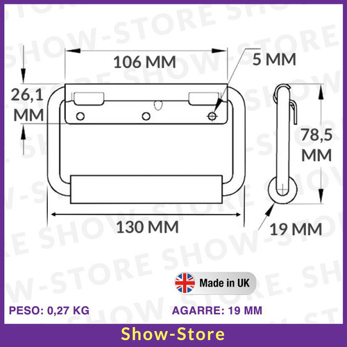 Manija Metalica Exterior Rebatible Para Rack Y Anvil X 2unid 1