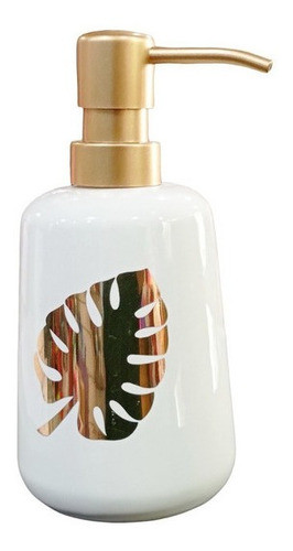 Dispenser Jabón Liquido Cerámico Diseño Hoja  17x8 Cm 1