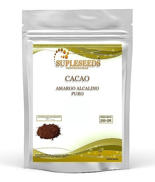 Cacao Amargo Alcalino En Polvo Puro X 250 Gr 0