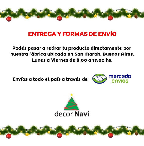 Guirnalda Navidad Satinada Nevada 6cm X 2m - 5 Tiras #175-00 1
