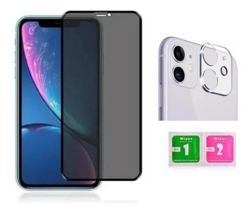 Kit Pelicula Privacidade 3d + Pelicula Camera Para iPhone 11 0