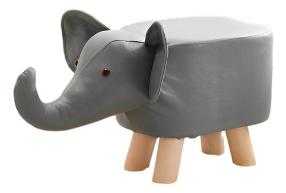 Banqueta Infantil Elefante Con Pies De Madera 0