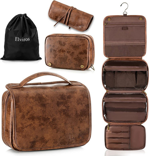 Neceser Colgante Organizador De Viaje 3 En 1- Marron Oscuro 0