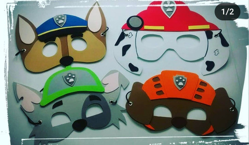 10 Antifaces Paw Patrol Goma Eva 0